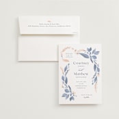 "Cascading Floral" - Wedding Invitations in Lagoon by Corinne Malesic - Invitation with Envelope