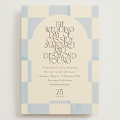 "Checker Wash" - Wedding Invitations in Ivory by Baumbirdy - Front