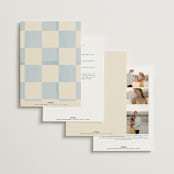 "Checker Wash" - Wedding Invitations in Ivory by Baumbirdy - Back of Card Options