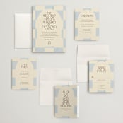"Checker Wash" - Wedding Invitations in Ivory by Baumbirdy - Invitation Suite