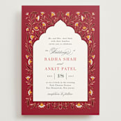 "Jaipur" - Wedding Invitations in Ruby by Mansi Verma - Front