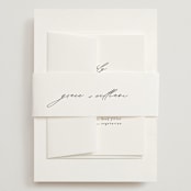 "Delicate Script" - Wedding Invitations in Cotton by Angela Thompson - Assembled with Belly Band