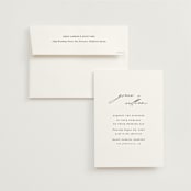 "Delicate Script" - Wedding Invitations in Cotton by Angela Thompson - Invitation with Envelope