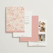 "Floral Border" - Wedding Invitations in Peach by Pippa Shaw - Back of Card Options
