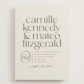 "Modern Monogram" - Wedding Invitations in Latte by Jackie Crawford - Front
