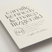 "Modern Monogram" - Wedding Invitations in Latte by Jackie Crawford - Detail