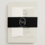 "Modern Monogram" - Wedding Invitations in Latte by Jackie Crawford - Assembled with Belly Band