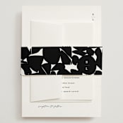 "Paire" - Wedding Invitations in Tuxedo by Kate Ahn - Assembled with Belly Band