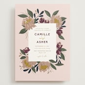 "Wild Peonies" - Wedding Invitations in Blush by Cindy Reynolds - Front