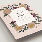 "Wild Peonies" - Wedding Invitations in Blush by Cindy Reynolds - Detail