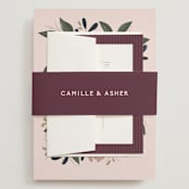 "Wild Peonies" - Wedding Invitations in Blush by Cindy Reynolds - Assembled with Belly Band