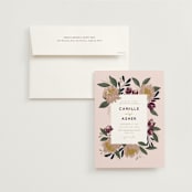 "Wild Peonies" - Wedding Invitations in Blush by Cindy Reynolds - Invitation with Envelope