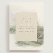 "Hillside" - Wedding Invitations in Moss by Hannah Williams - Front