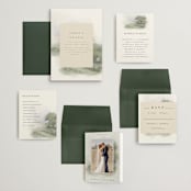 "Hillside" - Wedding Invitations in Moss by Hannah Williams - Invitation Suite