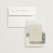 "Hillside" - Wedding Invitations in Moss by Hannah Williams - Invitation with Envelope