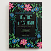 "Embroidery" - Wedding Invitations in Noche by Jackie Crawford - Front