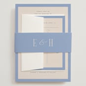 "Threaded" - Wedding Invitations in Canopy by Pixel and Hank - Assembled with Belly Band