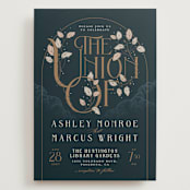 "Deco Garden" - Wedding Invitations in Dusk by GeekInk Design - Front