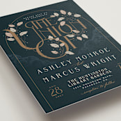 "Deco Garden" - Wedding Invitations in Dusk by GeekInk Design - Detail