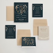 "Deco Garden" - Wedding Invitations in Dusk by GeekInk Design - Invitation Suite