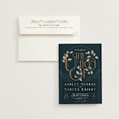 "Deco Garden" - Wedding Invitations in Dusk by GeekInk Design - Invitation with Envelope