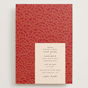 "Mizu Pattern" - Wedding Invitations in Ruby by Kanika Mathur - Front