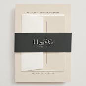 "Tendu" - Wedding Invitations in Creme by Carly Reed Walker - Assembled with Belly Band
