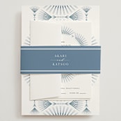 "AKARI" - Wedding Invitations in Wave by Melanie Kosuge - Assembled with Belly Band