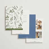 "Botanical Swag" - Wedding Invitations in Periwinkle by Susan Moyal - Back of Card Options