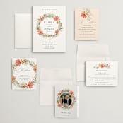 "New Blossoms" - Wedding Invitations in Peach by Olivia Raufman - Invitation Suite