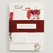 "wispy" - Wedding Invitations in Sienna by Angela Marzuki - Assembled with Belly Band