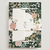 "Garden at Blue Hill" - Wedding Invitations in Meadow by Jennifer Wick - Assembled with Belly Band
