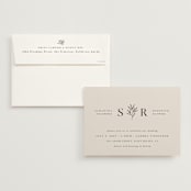 "Italia" - Wedding Invitations in Taupe by Kelly Schmidt - Invitation with Envelope