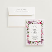 "Gather" - Wedding Invitations in Lilac by Susan Moyal - Invitation with Envelope