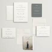 "Mountainview" - Wedding Invitations in Pewter by Sarah Brown - Invitation Suite