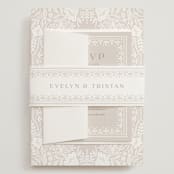 "Lace Trim" - Wedding Invitations in Cream by Kristen Smith - Assembled with Belly Band
