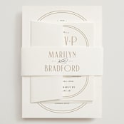 "Encapsulated" - Wedding Invitations in Black Tie by Hooray Creative - Assembled with Belly Band