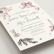 "Holidays ink doodles" - Wedding Invitations in Enchanted Holiday by Cass Loh - Detail