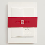 "Double Xi" - Wedding Invitations in Cherry by fatfatin - Assembled with Belly Band
