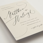 "Tilted Script" - Wedding Invitations in Ivory by Hannah Williams - Detail