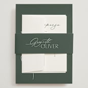 "Flip" - Wedding Invitations in Forest by Kelly Schmidt - Assembled with Belly Band