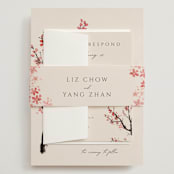 "Blossoms of Love" - Wedding Invitations in Champagne by frau brandt - Assembled with Belly Band