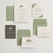 "Tuscan Hill" - Wedding Invitations in Creme by Kate Ahn - Invitation Suite