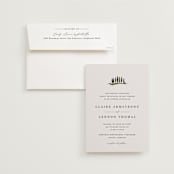 "Tuscan Hill" - Wedding Invitations in Creme by Kate Ahn - Invitation with Envelope