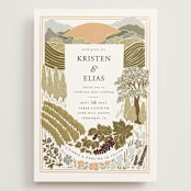 "Valley of the Moon" - Wedding Invitations in Sage by Shiny Penny Studio - Front