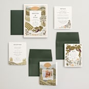 "Valley of the Moon" - Wedding Invitations in Sage by Shiny Penny Studio - Invitation Suite
