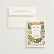 "Valley of the Moon" - Wedding Invitations in Sage by Shiny Penny Studio - Invitation with Envelope