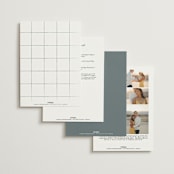 "Sketched Florals" - Wedding Invitations in Storm by Baumbirdy - Back of Card Options