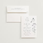 "Sketched Florals" - Wedding Invitations in Storm by Baumbirdy - Invitation with Envelope