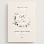 "Green Wreath" - Wedding Invitations in Champagne by Lori Wemple - Front